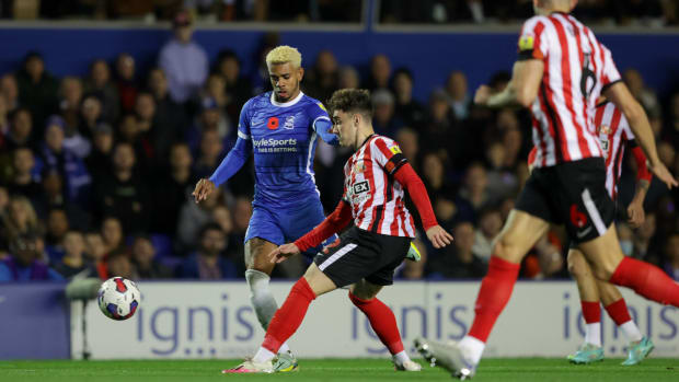 Niall Huggins against Birmingham